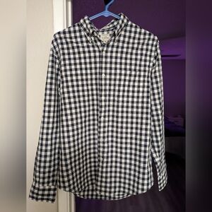 J Crew Navy Gingham medium button down